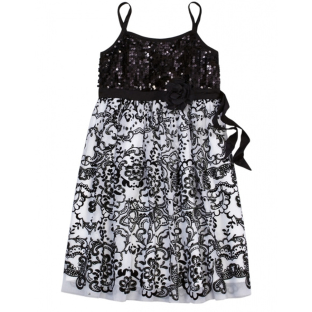 Justice Flocked Sequin Tulle Party Dress 10 NWT